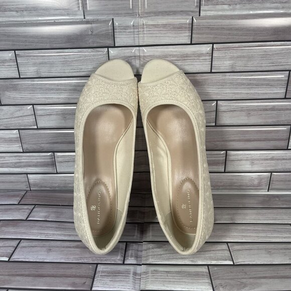 Bandolino Women's Cream Nuri Peep Toe Espadrille Wedge Sandals Shoe Size 10-NEW - Picture 5 of 8